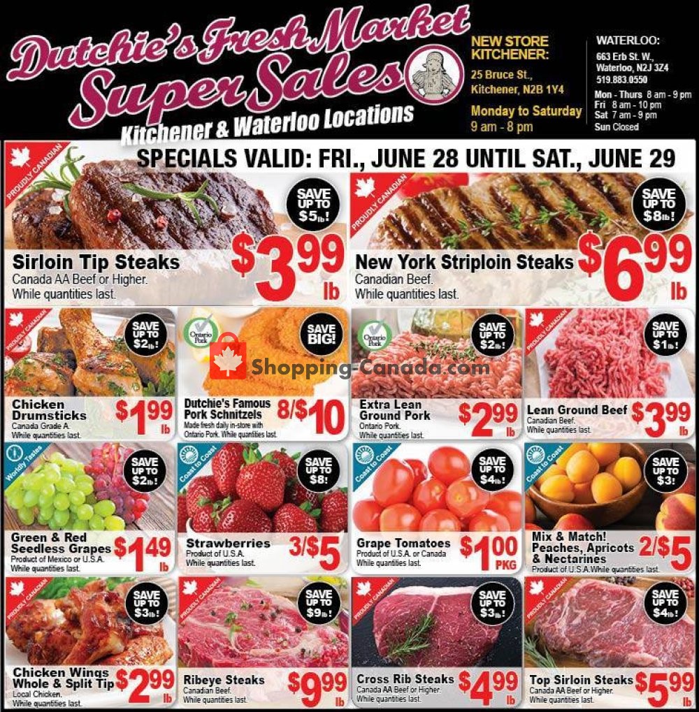 Dutchie's Fresh Market flyer from Friday June 28, 2019 to Saturday June 29, 2019 - page 1