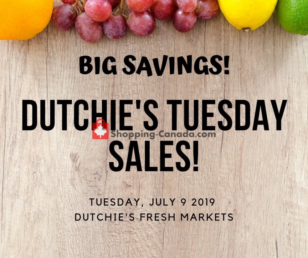 Dutchie's Fresh Market flyer from Tuesday July 9, 2019 to Tuesday July 9, 2019 - page 1