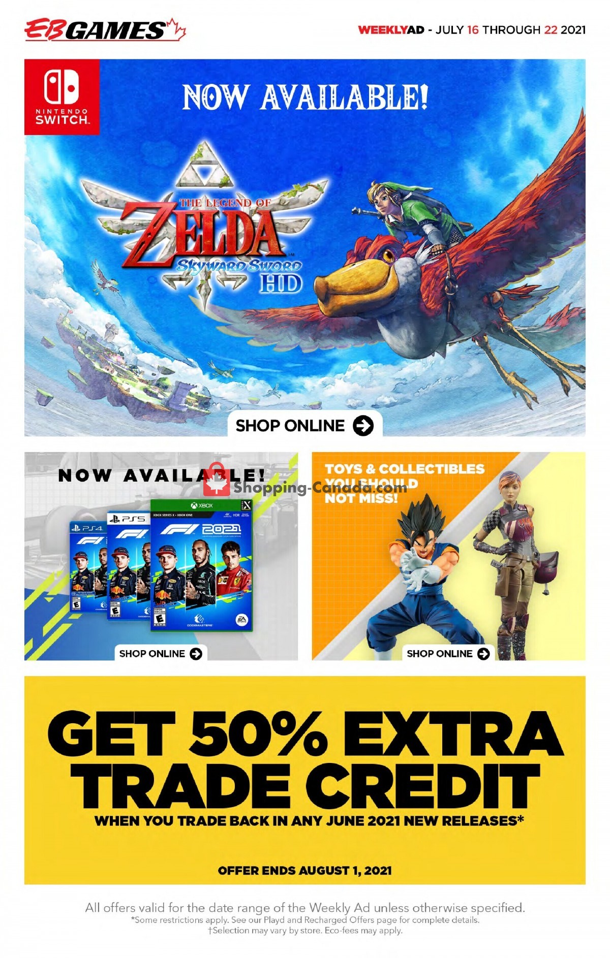 EB Games flyer from Friday July 16, 2021 to Thursday July 22, 2021 - page 1