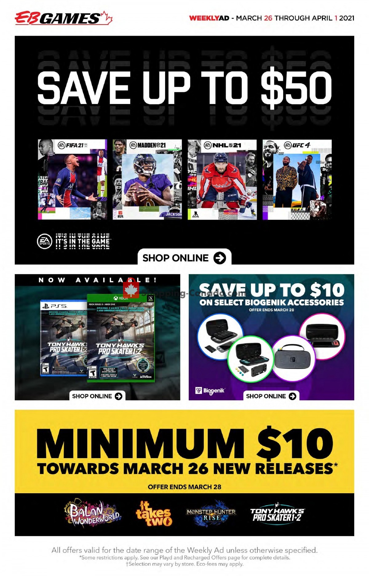 EB Games flyer from Friday March 26, 2021 to Thursday April 1, 2021 - page 1