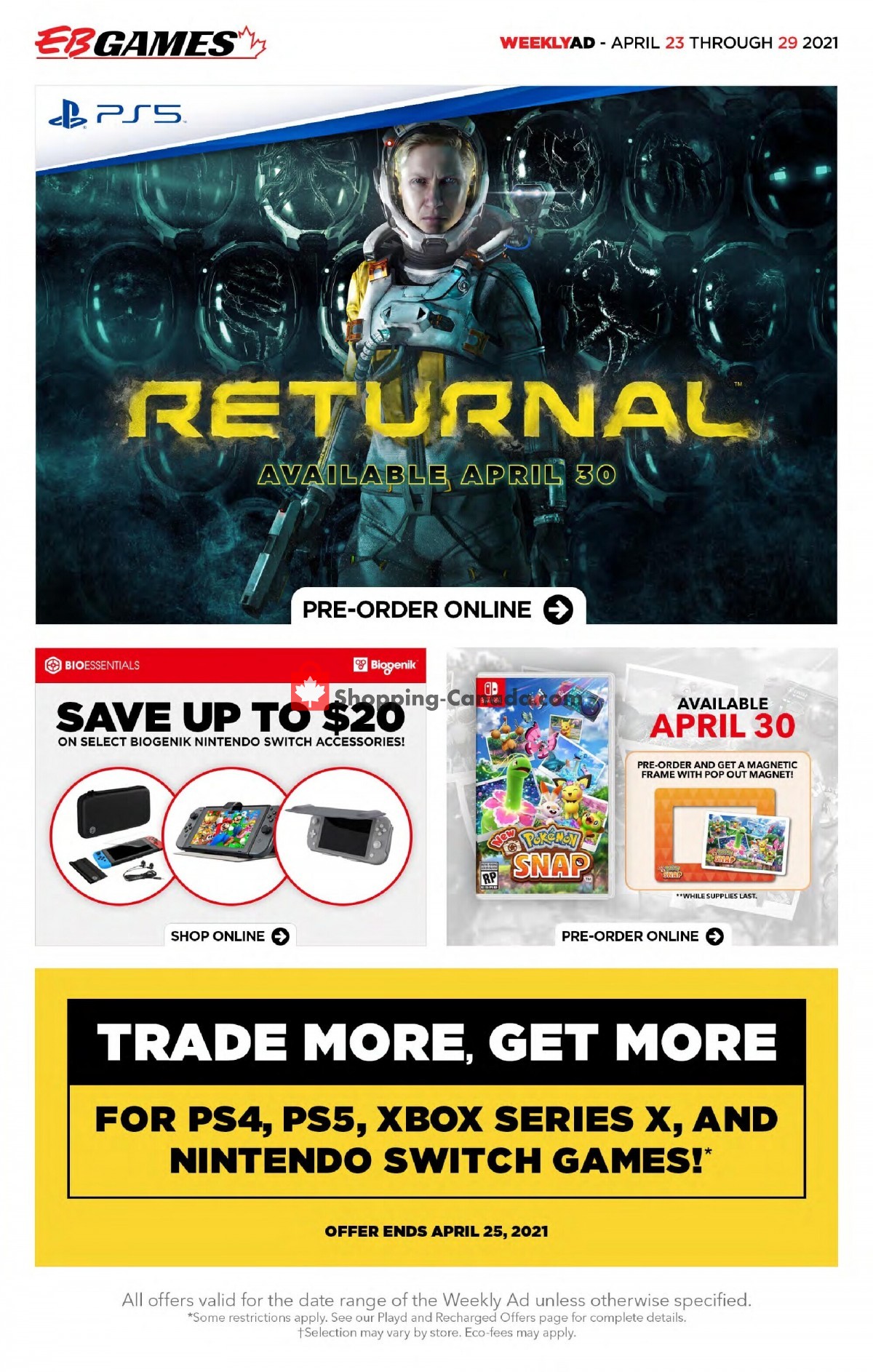 EB Games flyer from Friday April 23, 2021 to Thursday April 29, 2021 - page 1