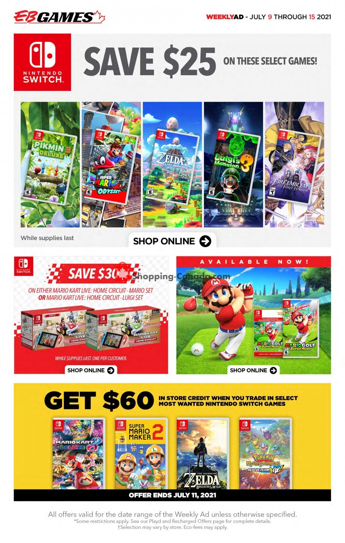 EB Games flyer from Friday July 9, 2021 to Thursday July 15, 2021 - page 1