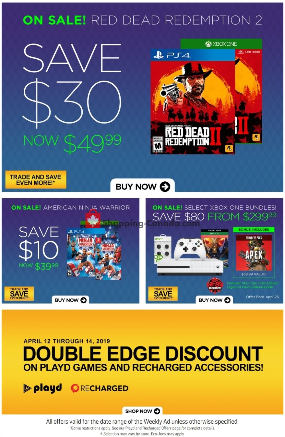 EB Games flyer from Friday April 12, 2019 to Thursday April 18, 2019 - page 1