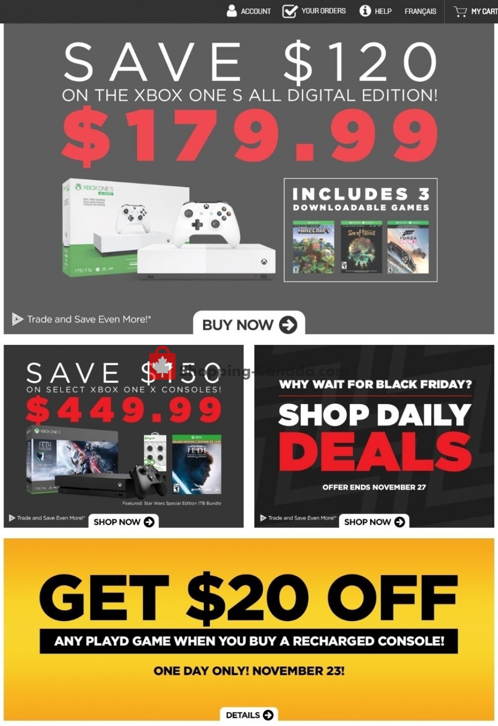 EB Games flyer from Friday November 22, 2019 to Thursday November 28, 2019 - page 1