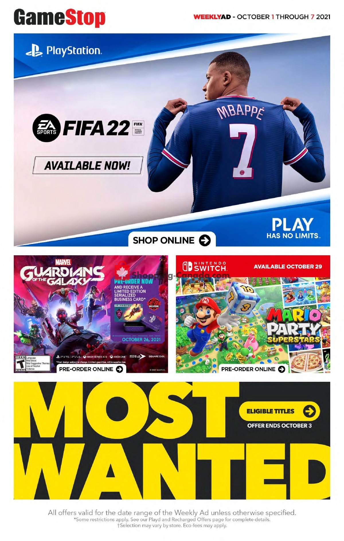 EB Games flyer from Friday October 1, 2021 to Thursday October 7, 2021 - page 1