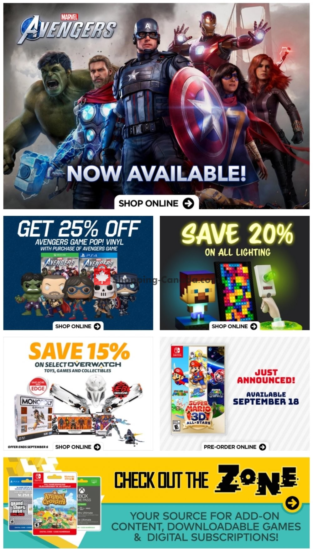 EB Games Canada, flyer (Special Offer) September 4 September 10, 2020 Shopping Canada