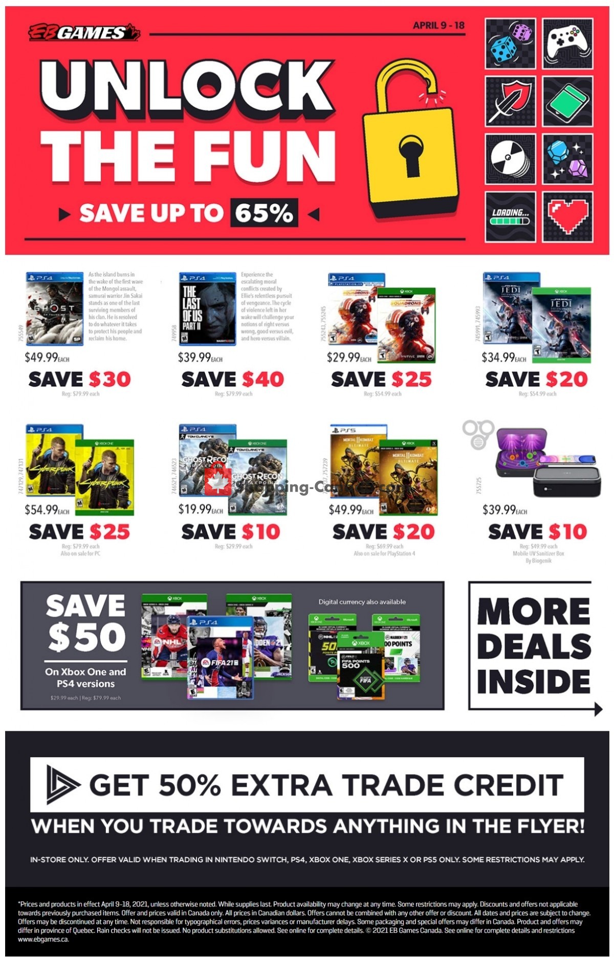 EB Games flyer from Friday April 9, 2021 to Sunday April 18, 2021 - page 1
