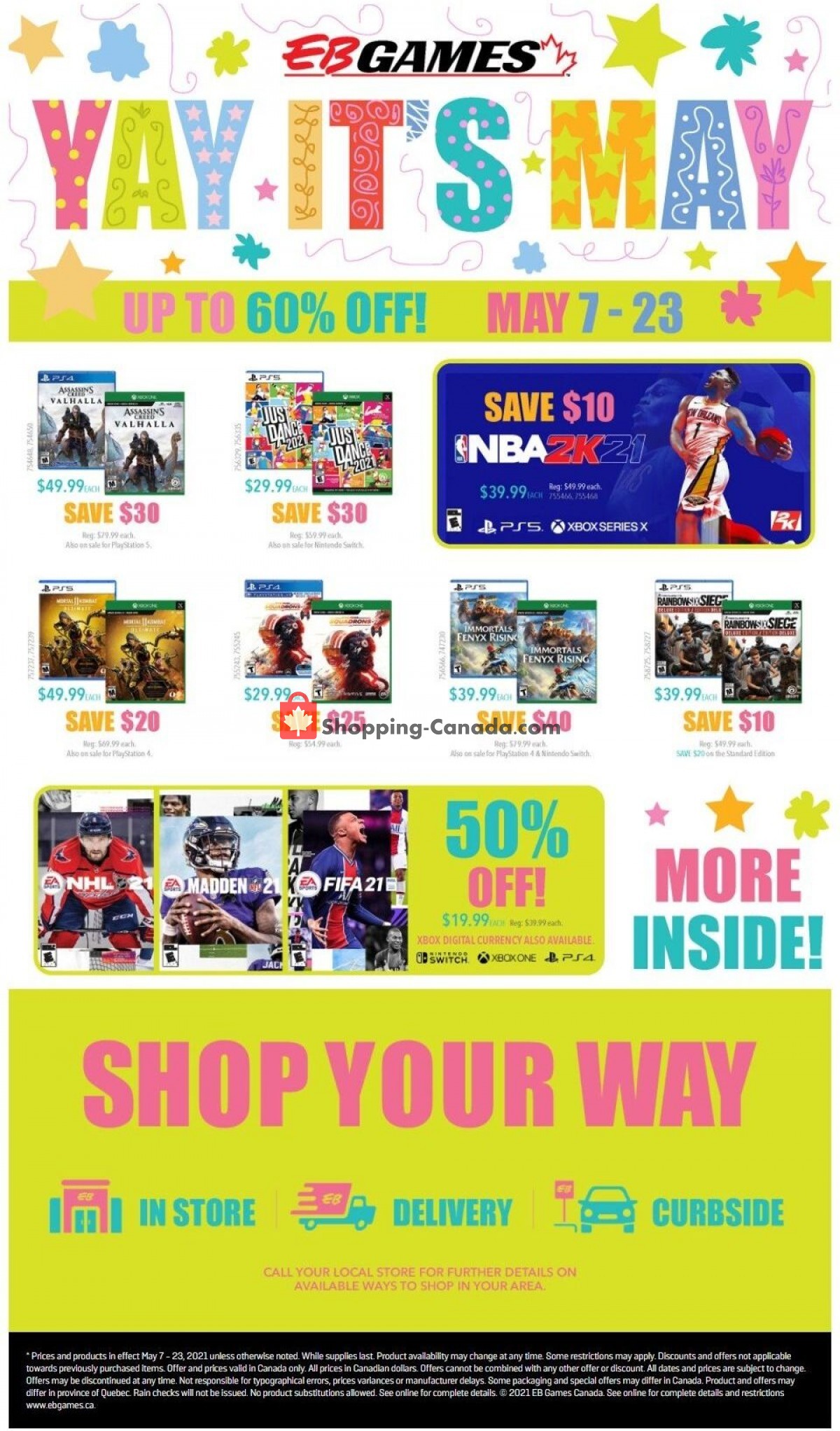 EB Games flyer from Friday May 7, 2021 to Sunday May 23, 2021 - page 1