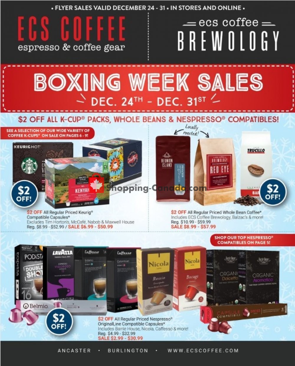 ECS Coffee flyer from Monday December 24, 2018 to Monday December 31, 2018 - page 1