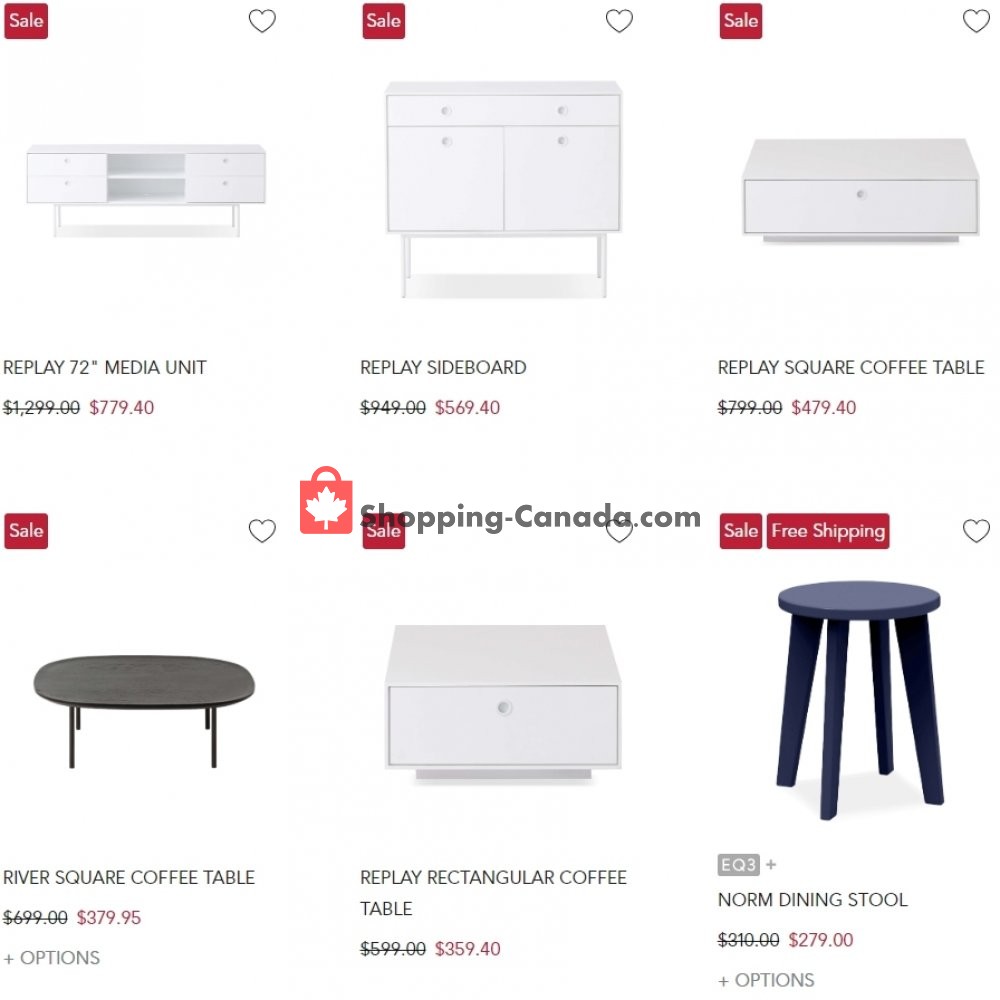 EQ3 Furniture & Accents Canada, flyer (Hot Offers) July 29 August