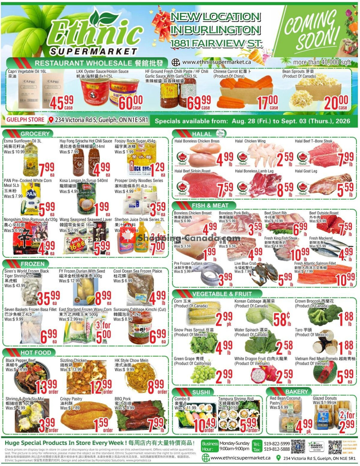 Ethnic Supermarket flyer from Friday August 28, 2026 to Thursday September 3, 2026 - page 1