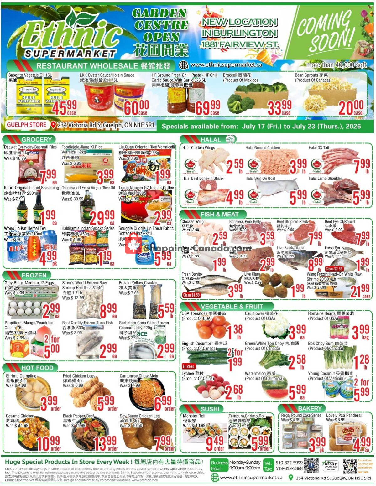 Ethnic Supermarket flyer from Friday July 17, 2026 to Thursday July 23, 2026 - page 1