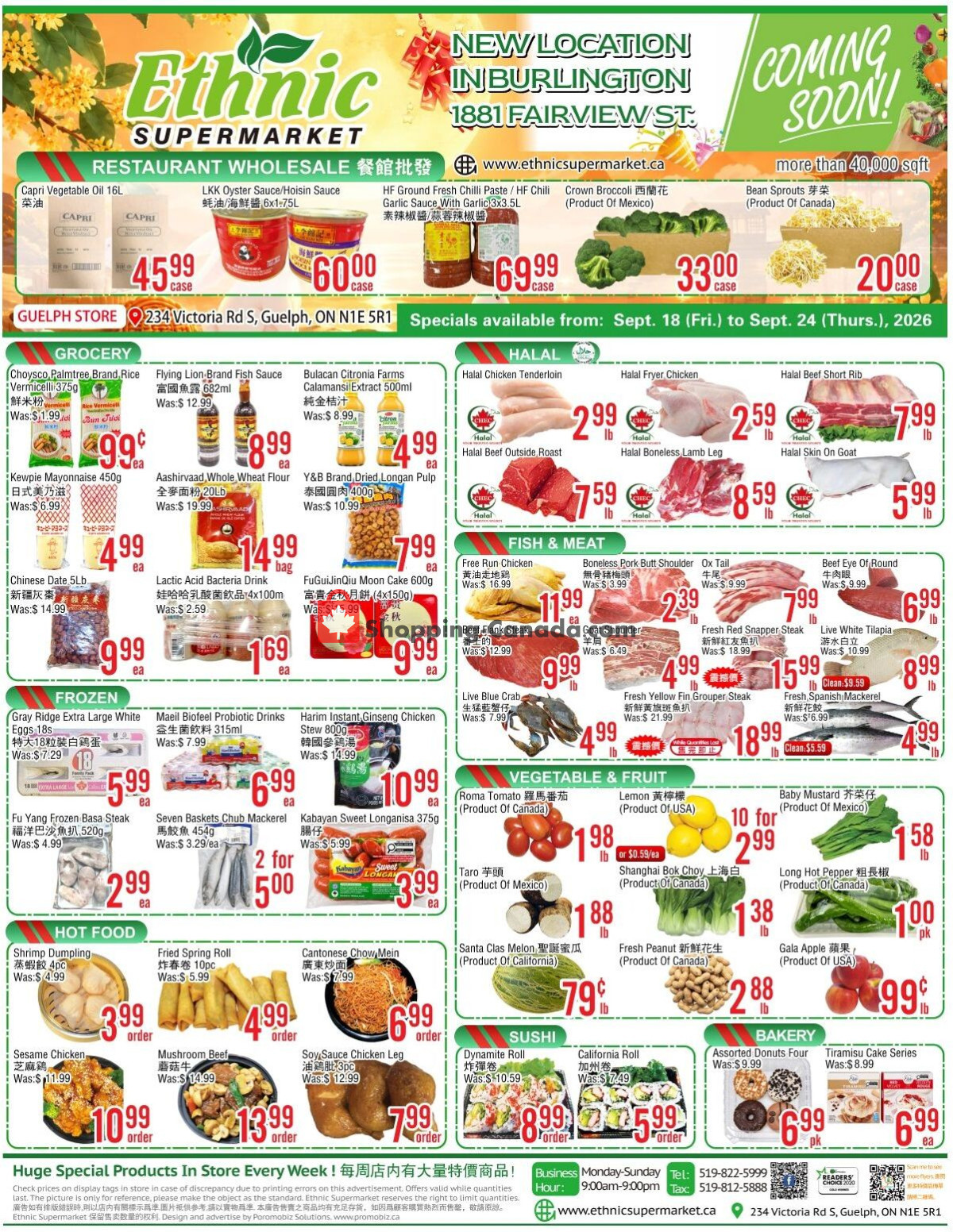 Ethnic Supermarket flyer from Friday September 18, 2026 to Thursday September 24, 2026 - page 1
