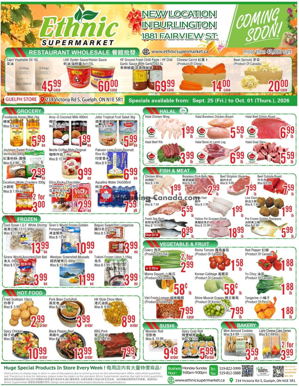 Ethnic Supermarket flyer from Friday September 25, 2026 to Thursday October 1, 2026 - page 1