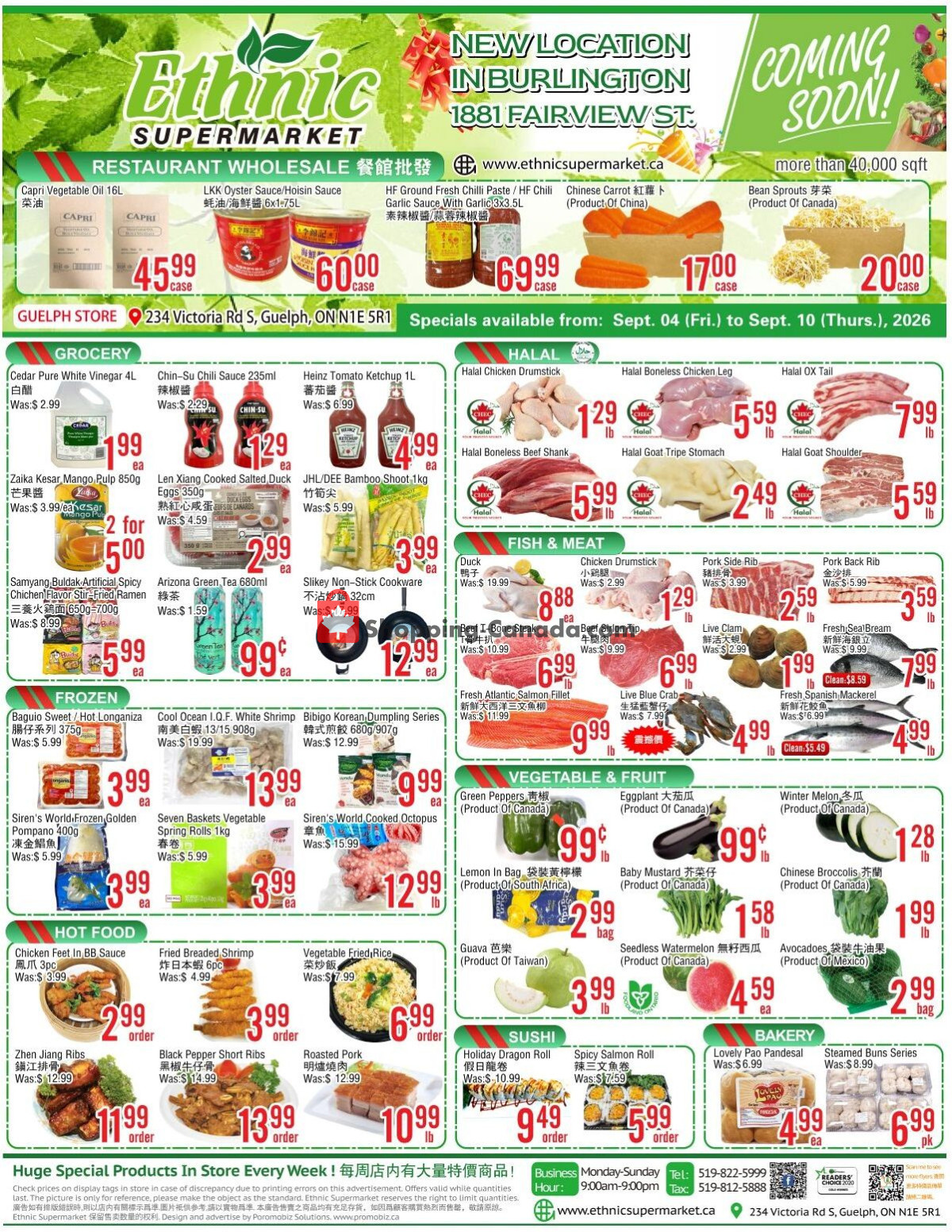 Ethnic Supermarket flyer from Friday September 4, 2026 to Thursday September 10, 2026 - page 1