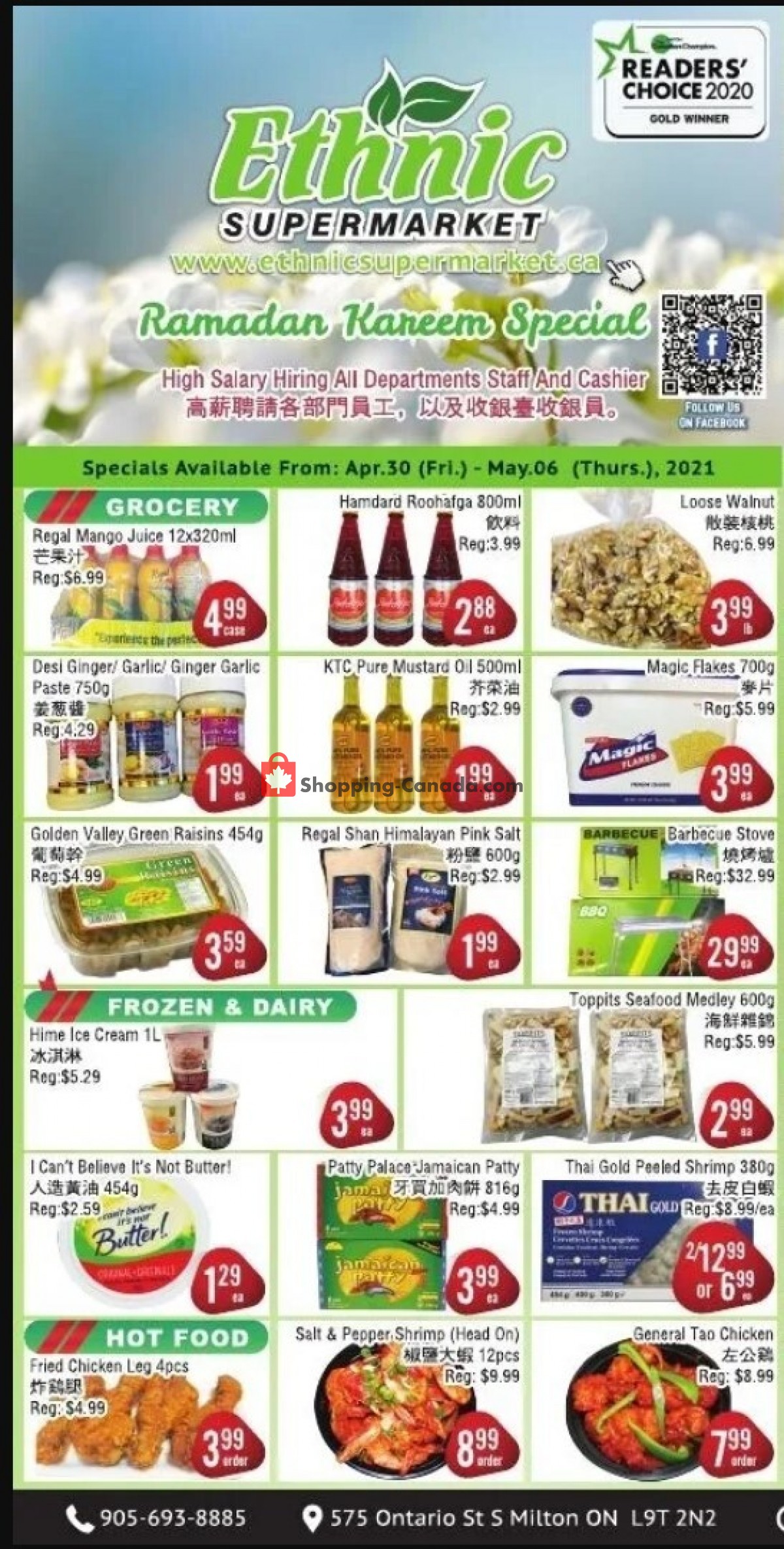 Ethnic Supermarket flyer from Friday April 30, 2021 to Thursday May 6, 2021 - page 1