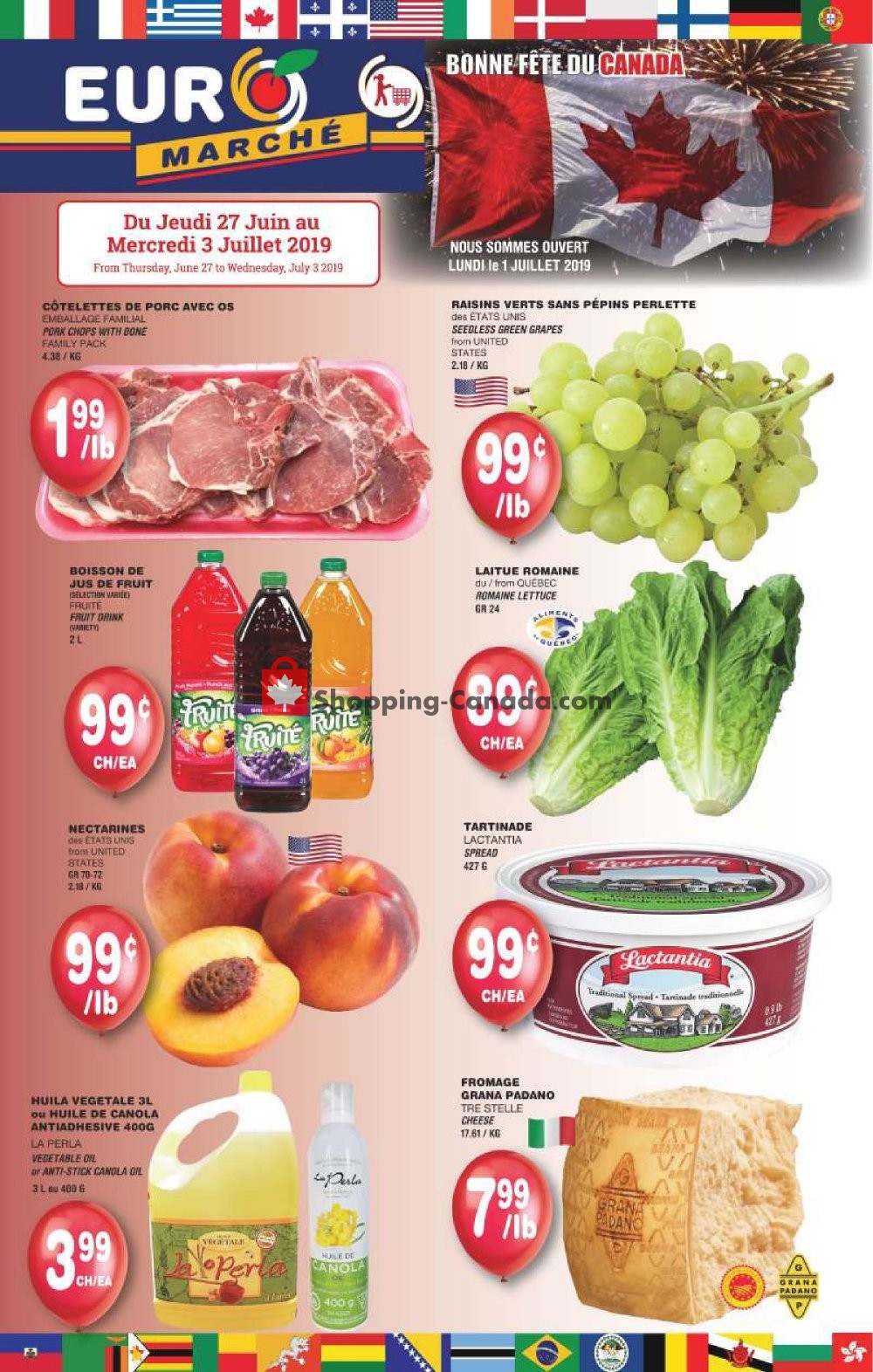 Euro Marché flyer from Thursday June 27, 2019 to Wednesday July 3, 2019 - page 1