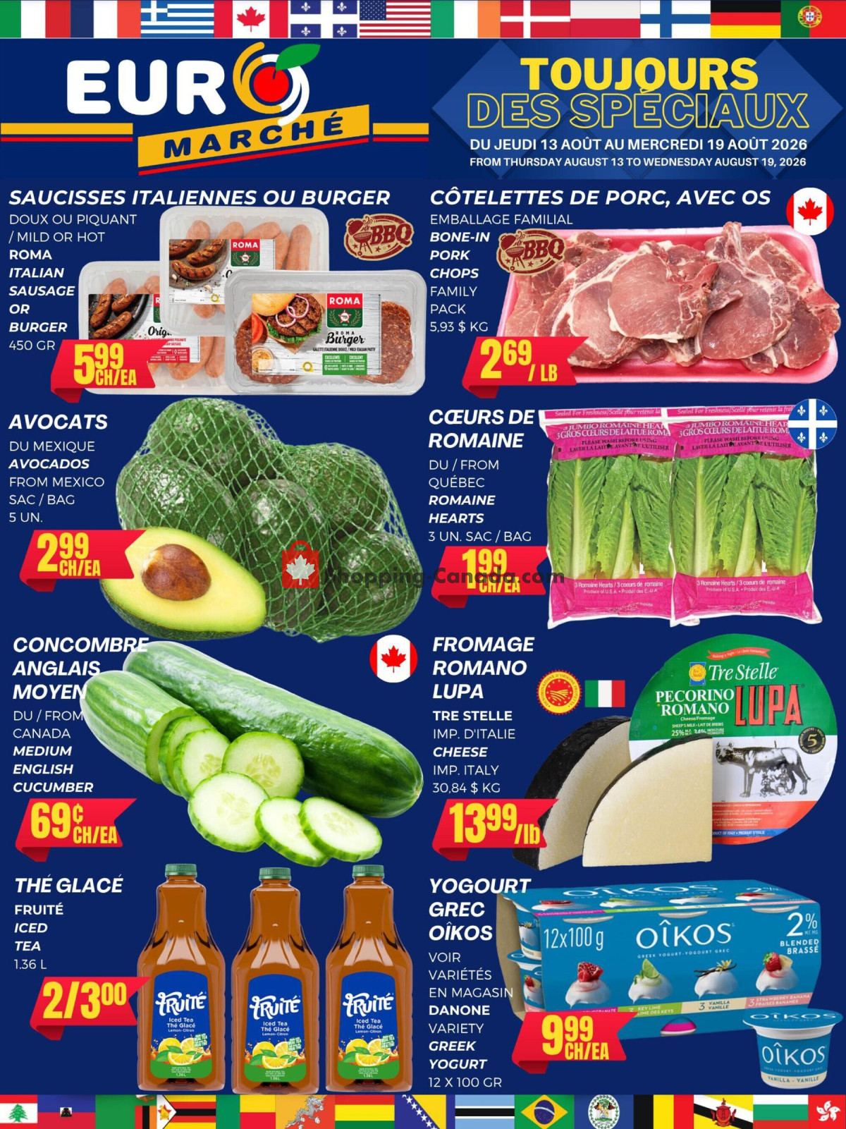 Euro Marché flyer from Thursday August 13, 2026 to Wednesday August 19, 2026 - page 1
