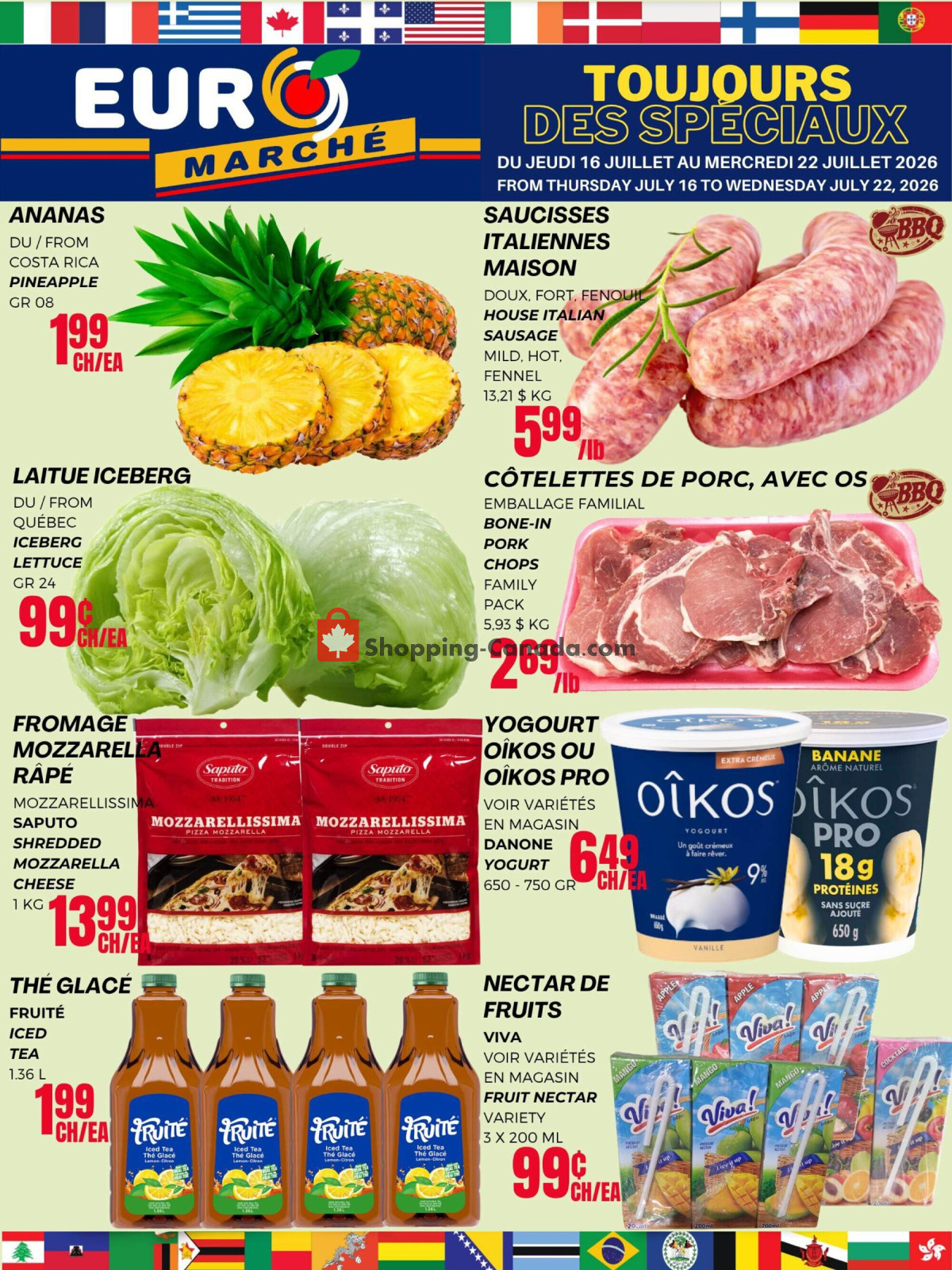 Euro Marché flyer from Thursday July 16, 2026 to Wednesday July 22, 2026 - page 1