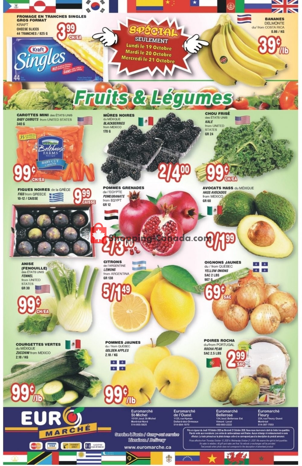 Euro Marché flyer from Thursday October 15, 2020 to Wednesday October 21, 2020 - page 1