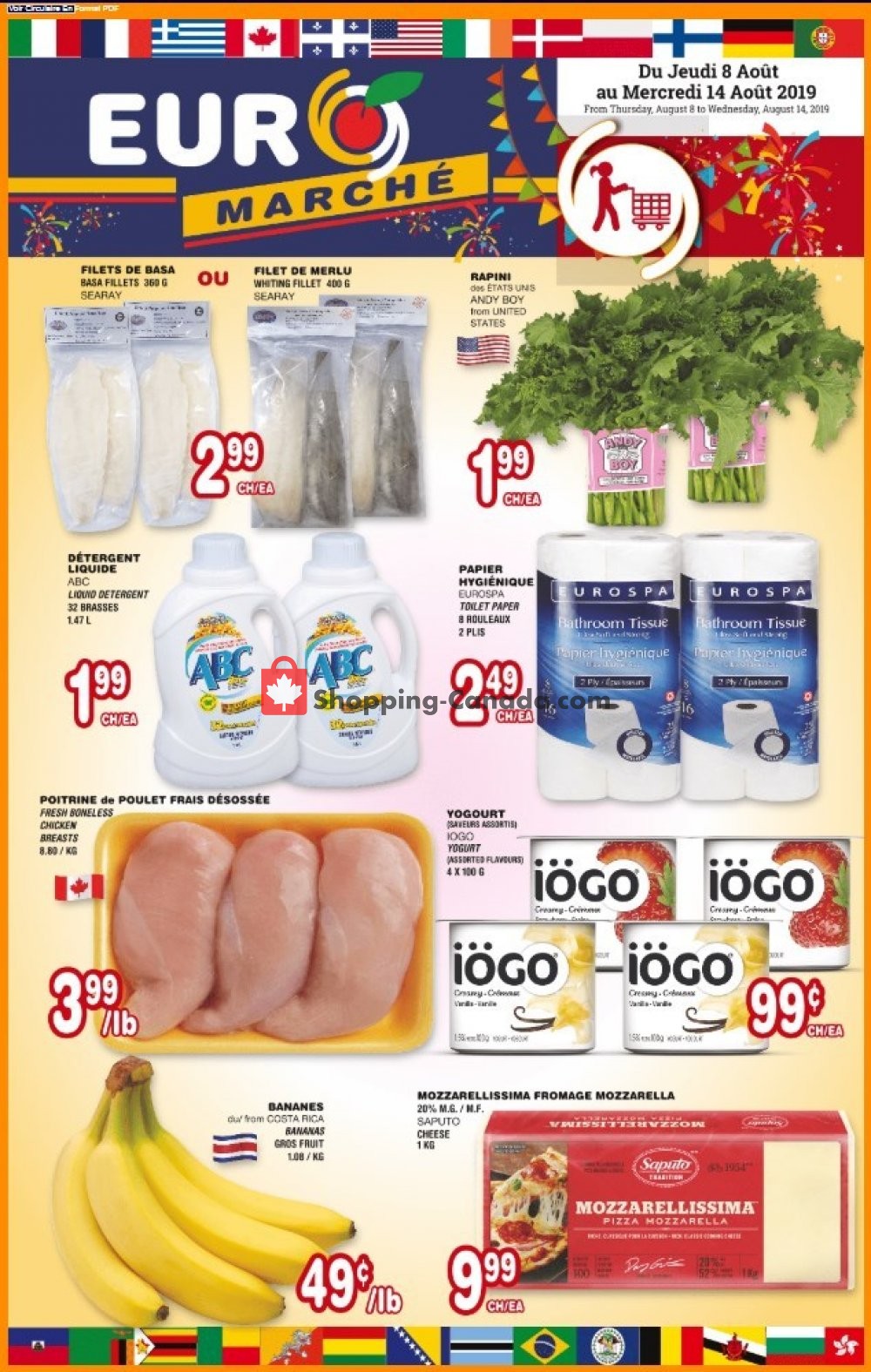 Euro Marché flyer from Thursday August 8, 2019 to Wednesday August 14, 2019 - page 1