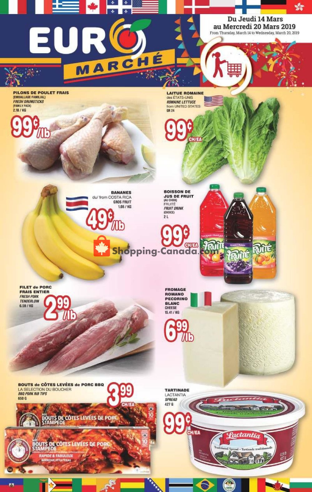 Euro Marché flyer from Thursday March 14, 2019 to Wednesday March 20, 2019 - page 1