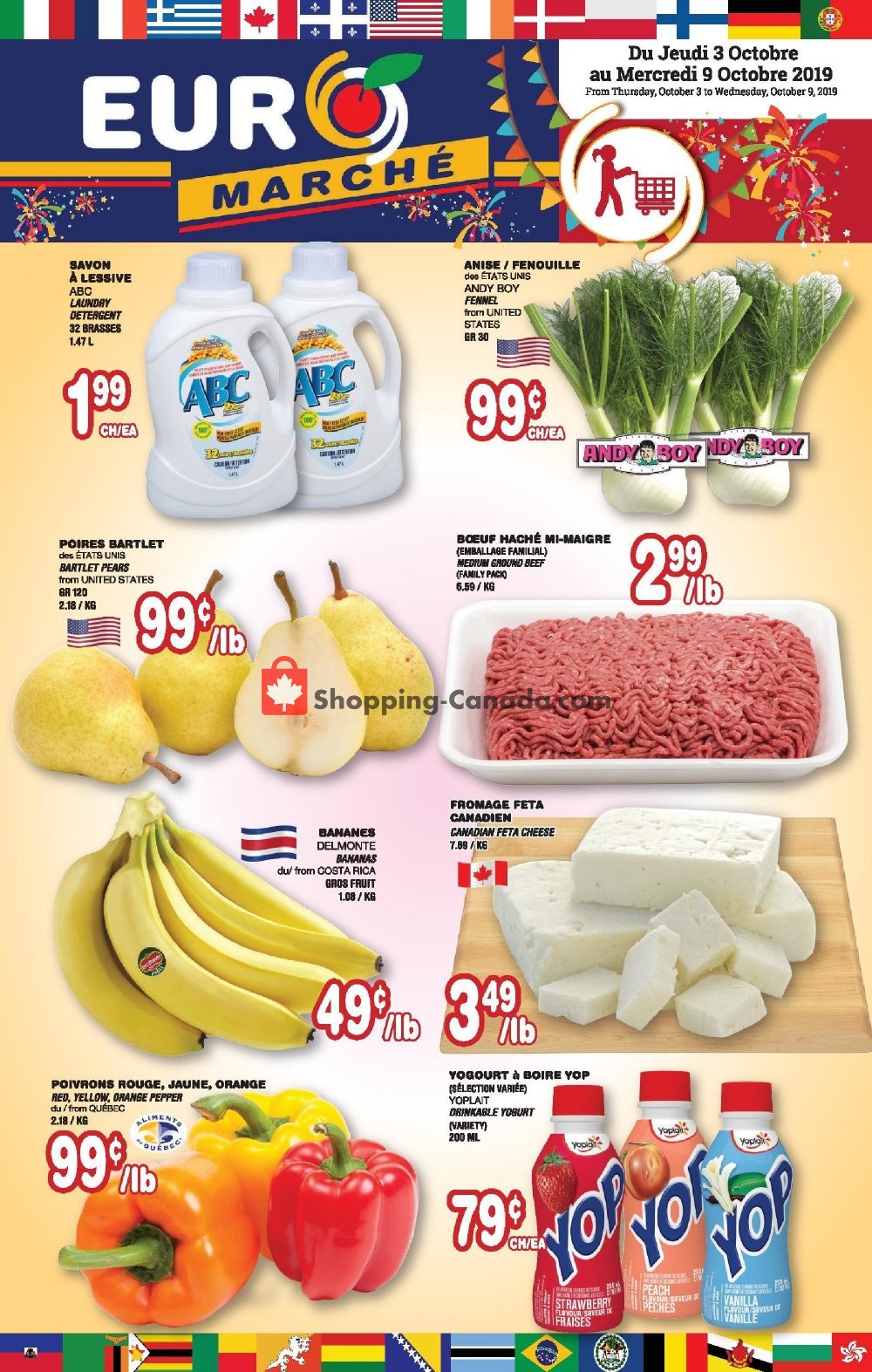 Euro Marché flyer from Thursday October 3, 2019 to Wednesday October 9, 2019 - page 1