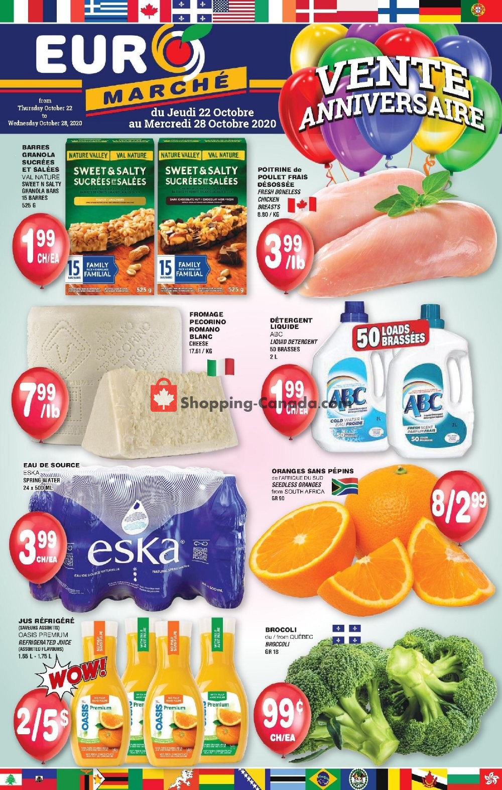 Euro Marche Canada Flyer Vente Anniversaire October 22 October 28 Shopping Canada