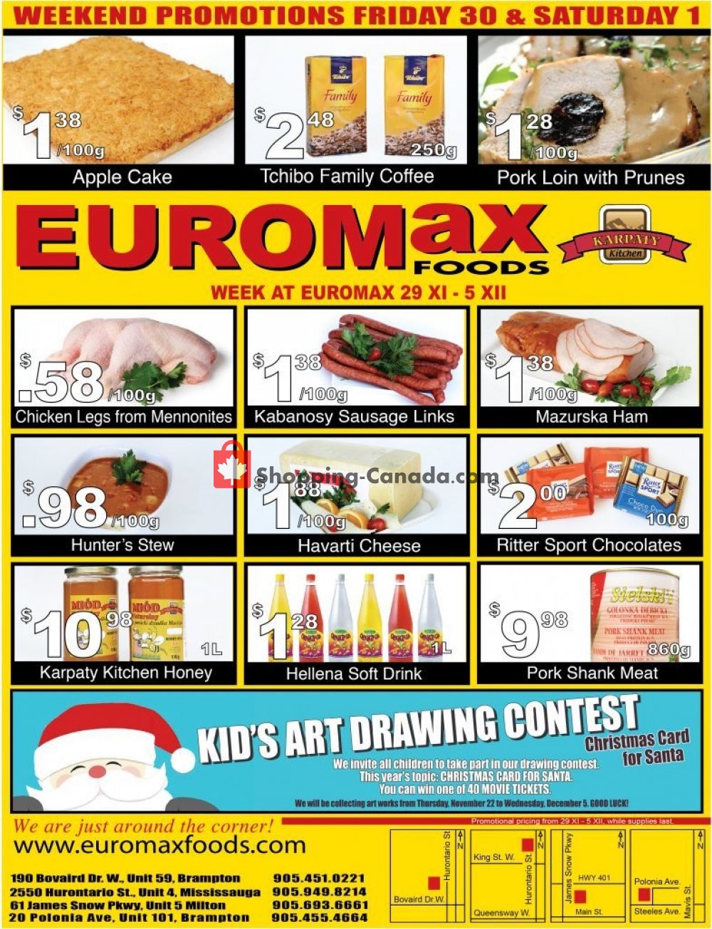EuroMax Foods flyer from Thursday November 29, 2018 to Wednesday December 5, 2018 - page 1