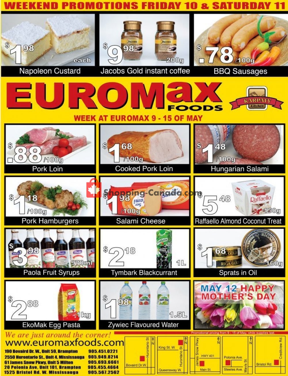 EuroMax Foods flyer from Thursday May 9, 2019 to Wednesday May 15, 2019 - page 1
