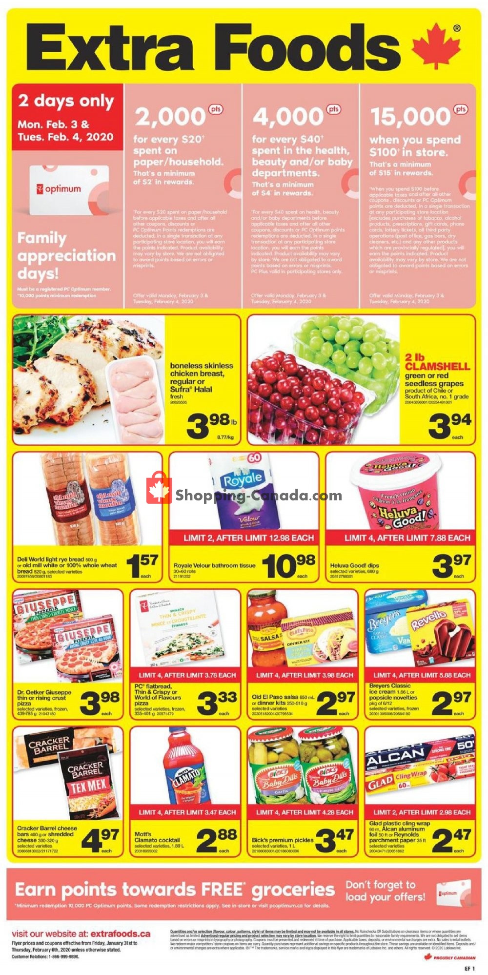 Extra Foods flyer from Friday January 31, 2020 to Thursday February 6, 2020 - page 1