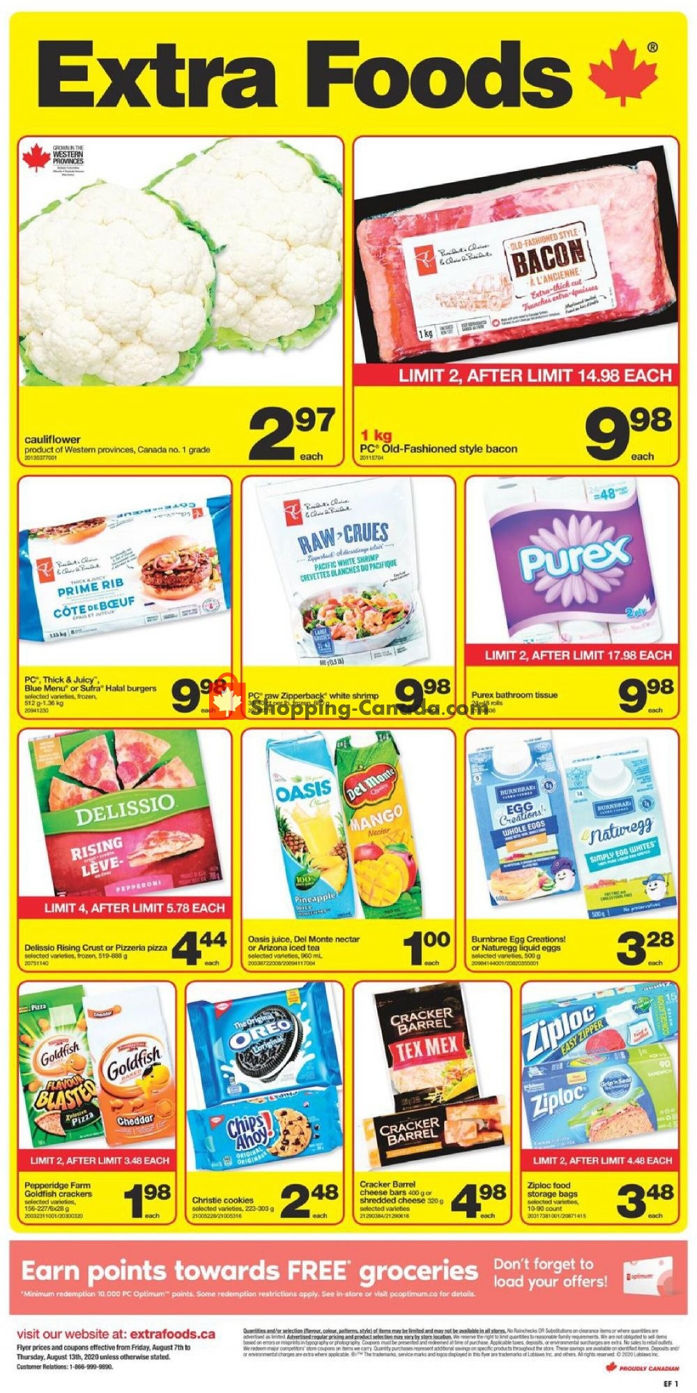 Extra Foods flyer from Friday August 7, 2020 to Thursday August 13, 2020 - page 1