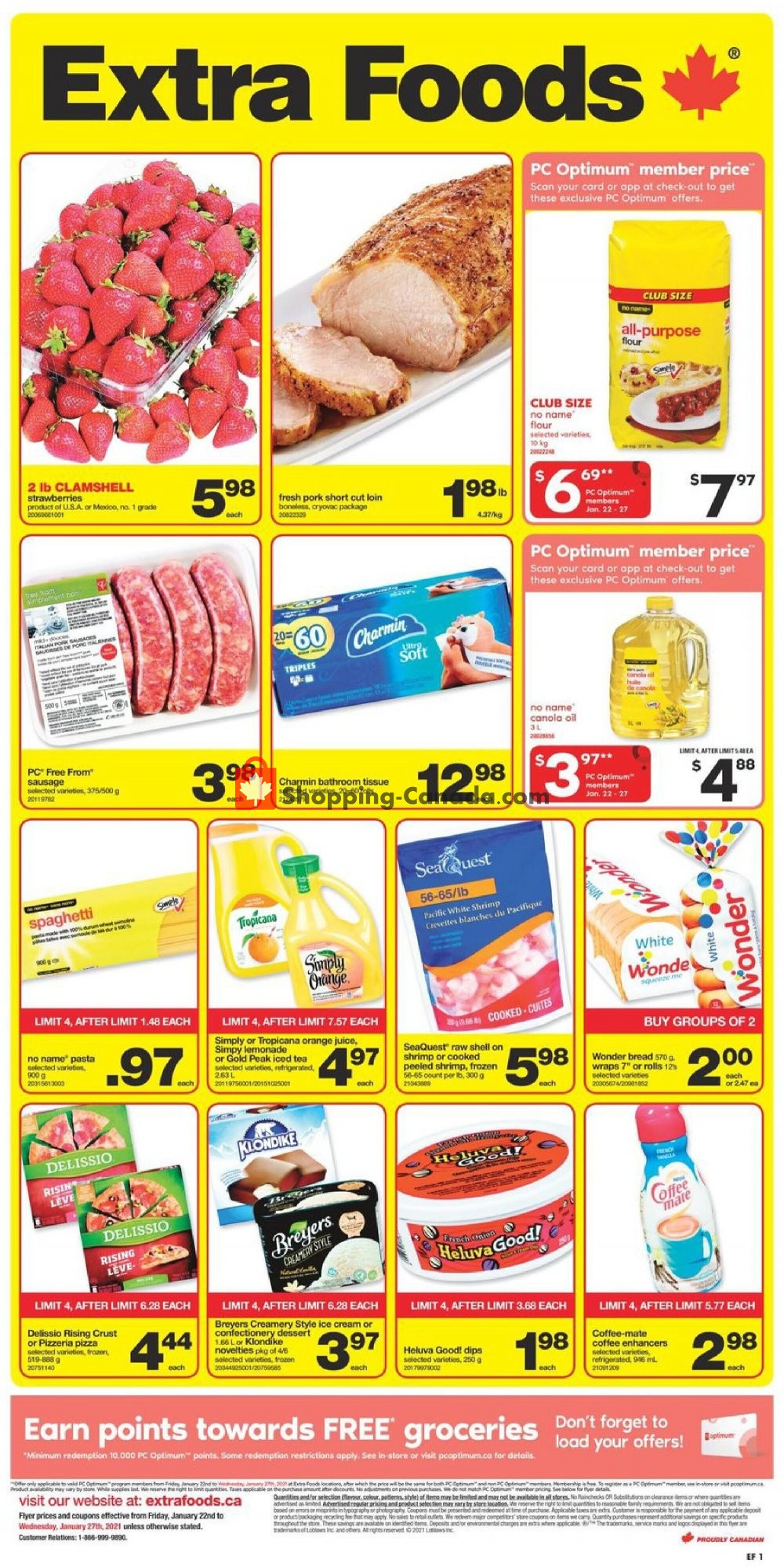 Extra Foods flyer from Friday January 22, 2021 to Wednesday January 27, 2021 - page 1