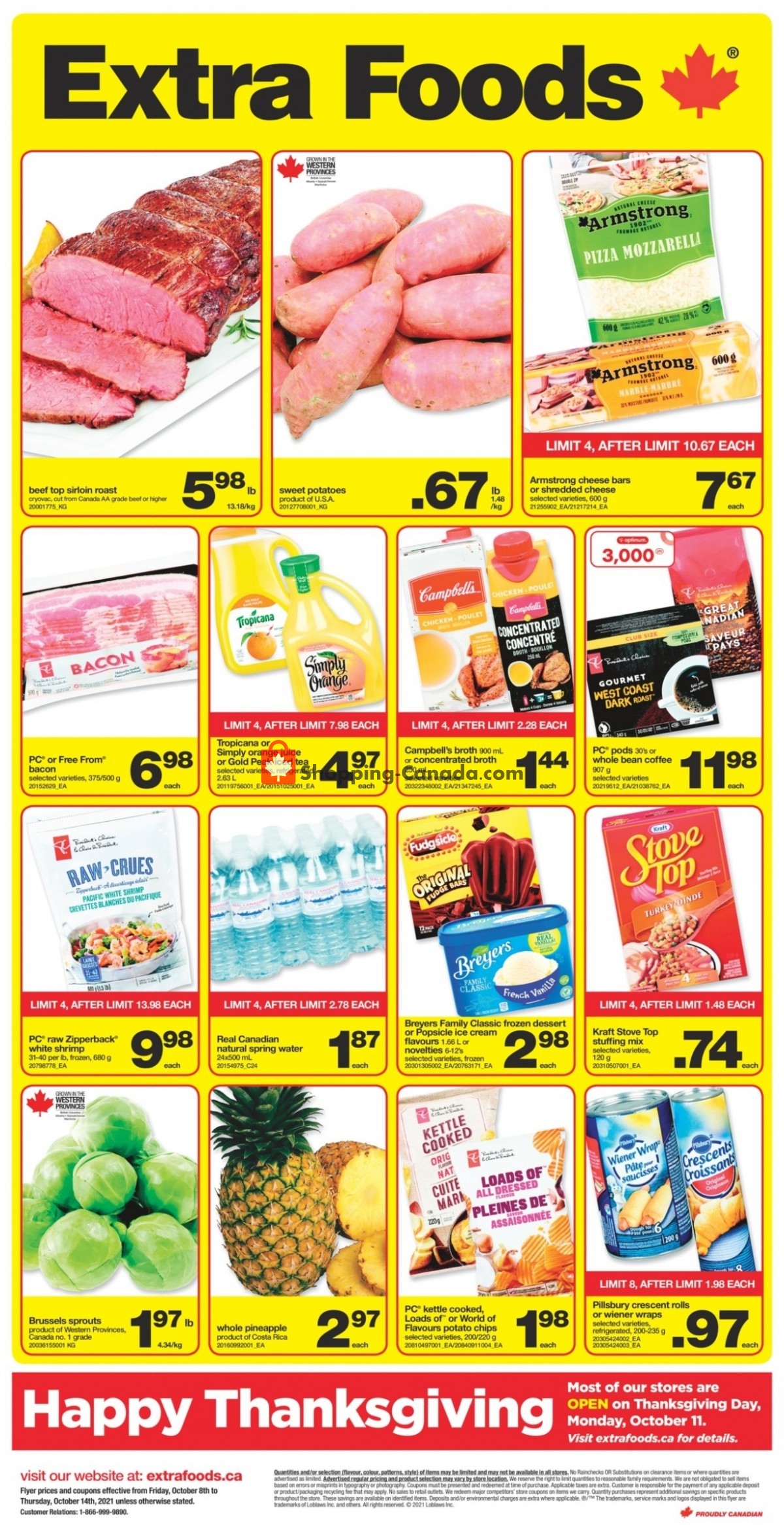 Extra Foods flyer from Friday October 8, 2021 to Thursday October 14, 2021 - page 1
