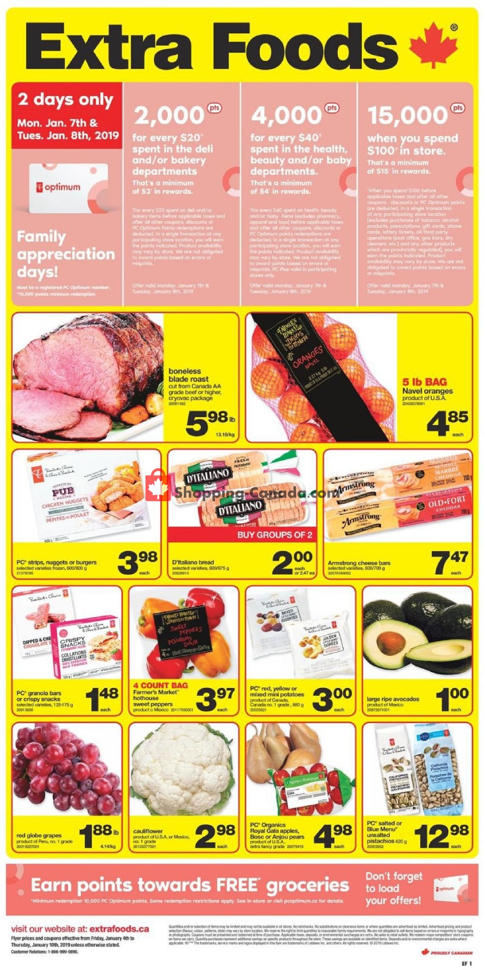 Extra Foods flyer from Friday January 4, 2019 to Thursday January 10, 2019 - page 1