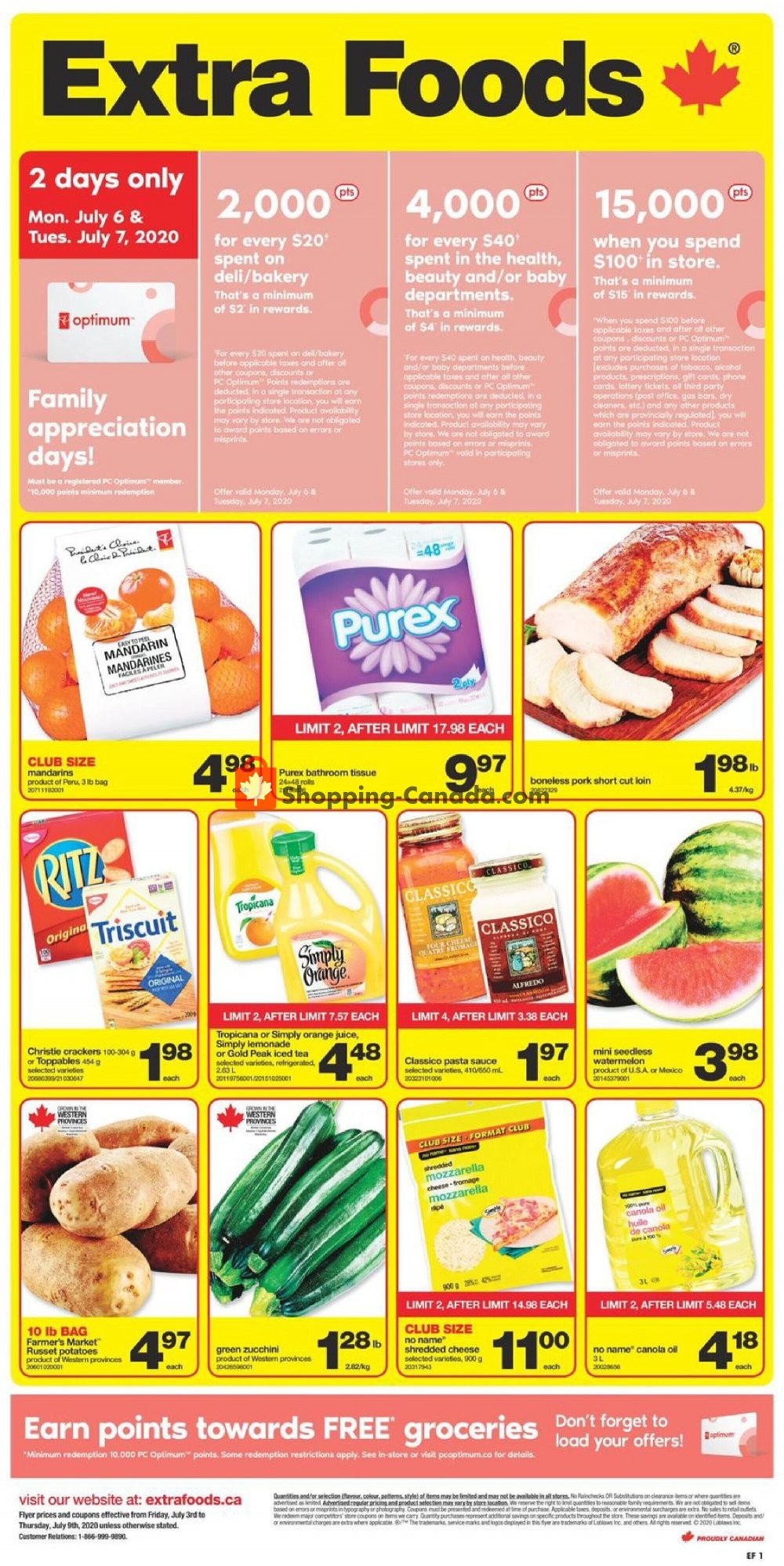 Extra Foods flyer from Friday July 3, 2020 to Thursday July 9, 2020 - page 1