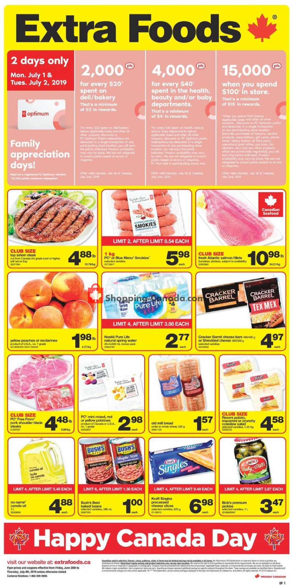 Extra Foods flyer from Friday June 28, 2019 to Thursday July 4, 2019 - page 1
