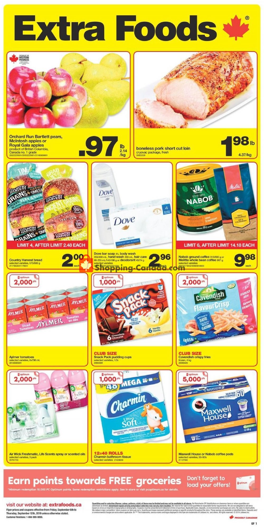 Extra Foods flyer from Friday September 6, 2019 to Thursday September 12, 2019 - page 1