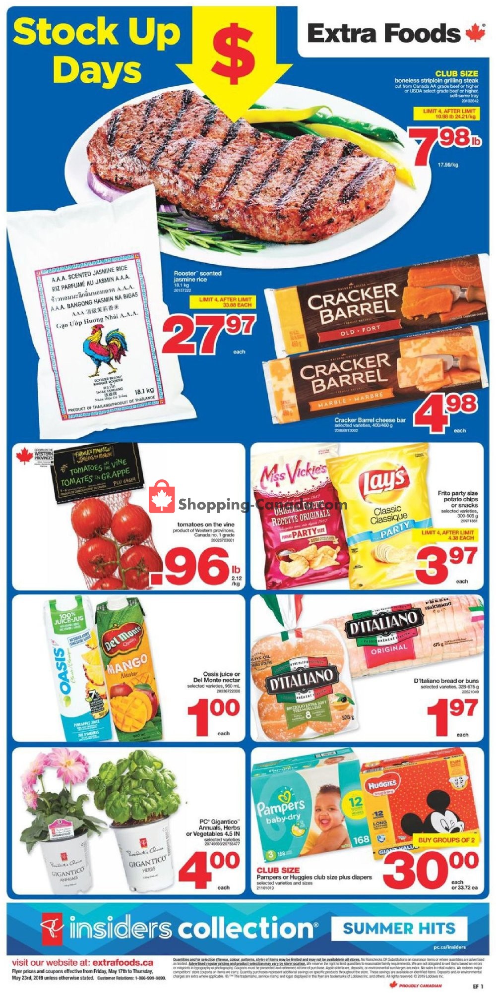 Extra Foods flyer from Friday May 17, 2019 to Thursday May 23, 2019 - page 1