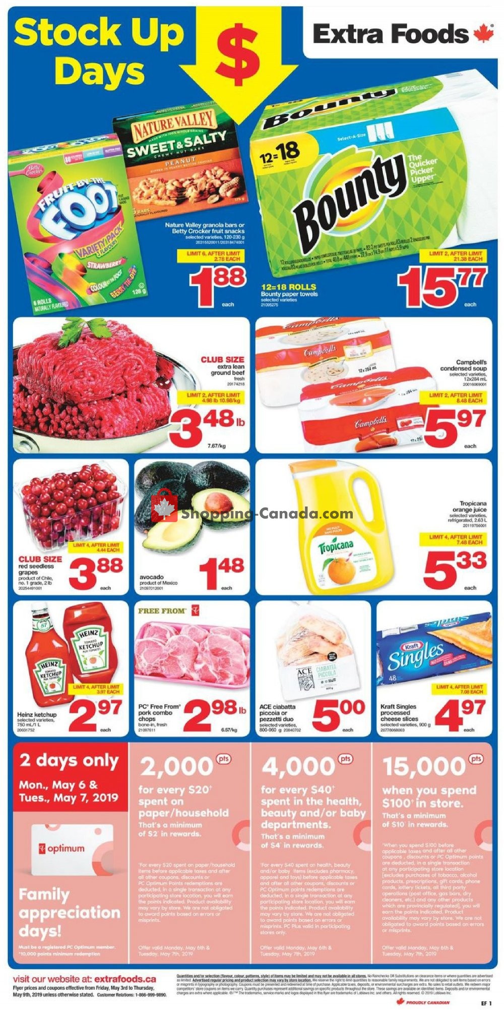 Extra Foods flyer from Friday May 3, 2019 to Thursday May 9, 2019 - page 1
