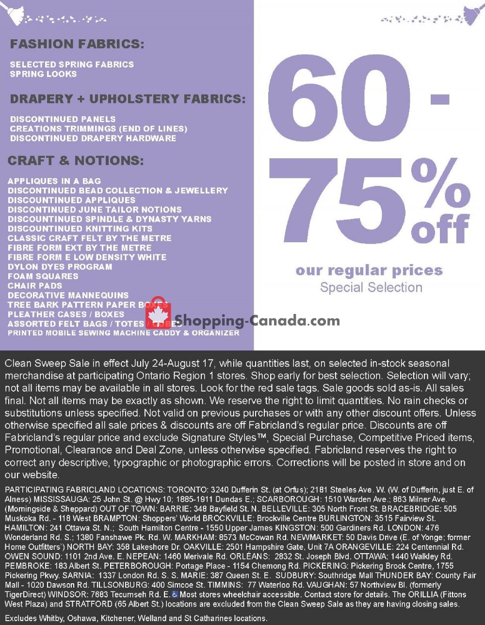 Fabricland flyer from Wednesday July 24, 2019 to Saturday August 17, 2019 - page 6