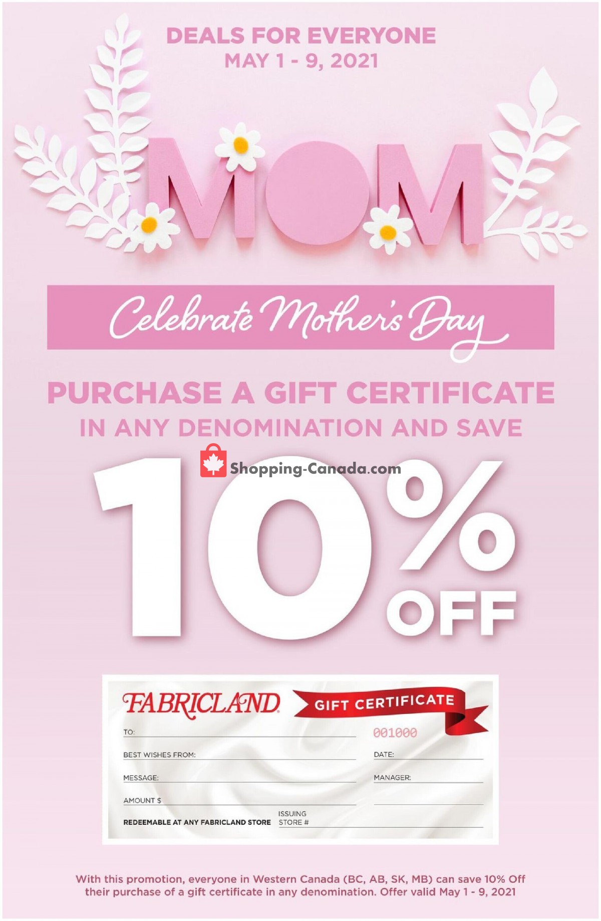 Fabricland flyer from Saturday May 1, 2021 to Sunday May 9, 2021 - page 1