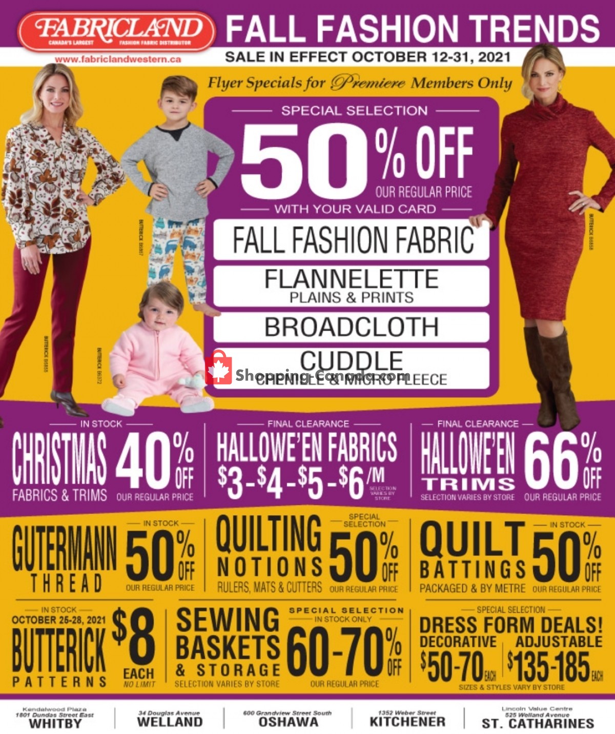 Fabricland flyer from Tuesday October 12, 2021 to Sunday October 31, 2021 - page 1