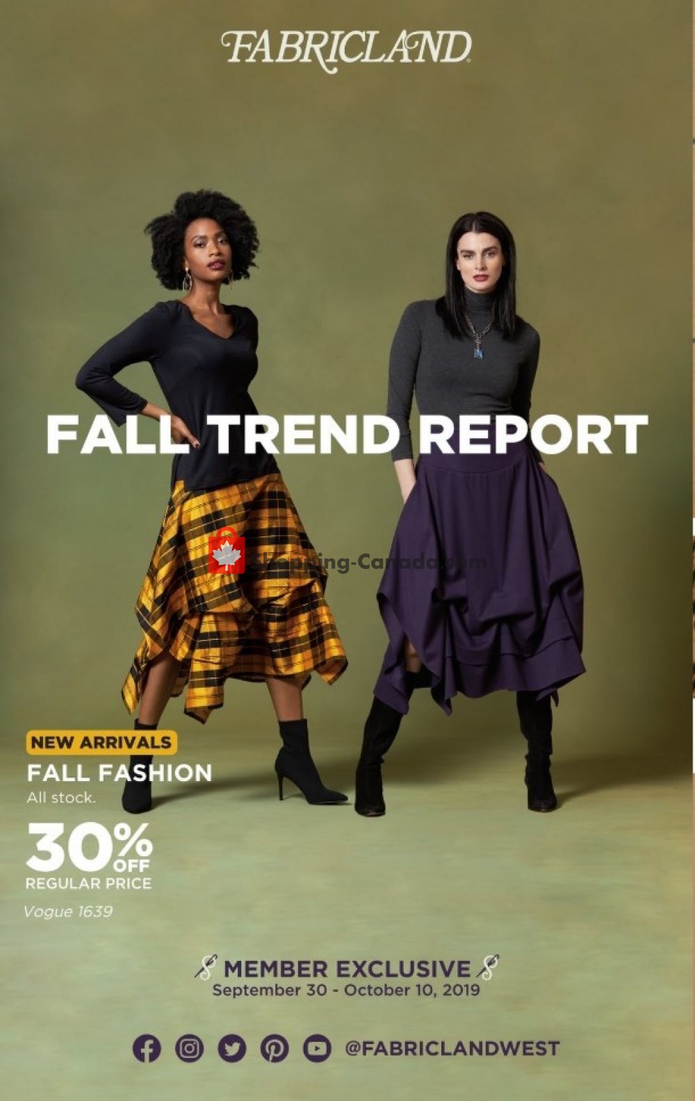 Fabricland flyer from Wednesday October 2, 2019 to Thursday October 10, 2019 - page 1
