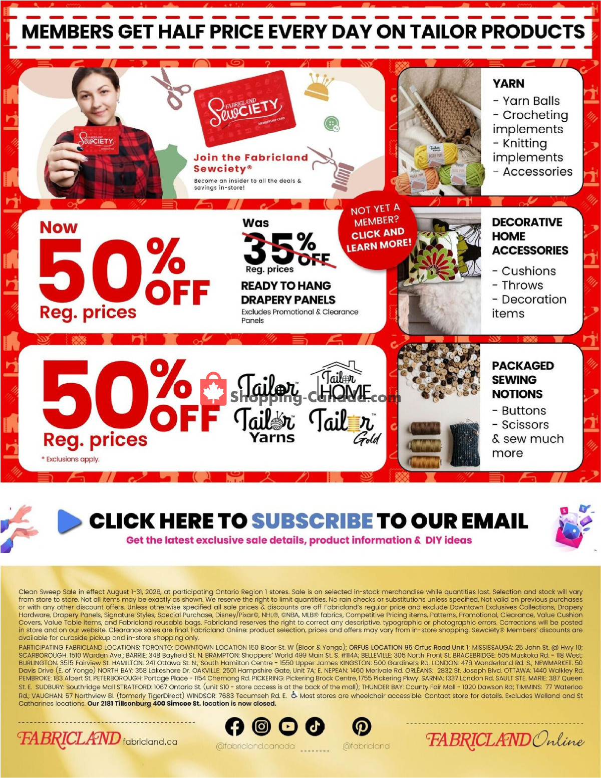 Fabricland flyer from Saturday August 1, 2026 to Monday August 31, 2026 - page 16