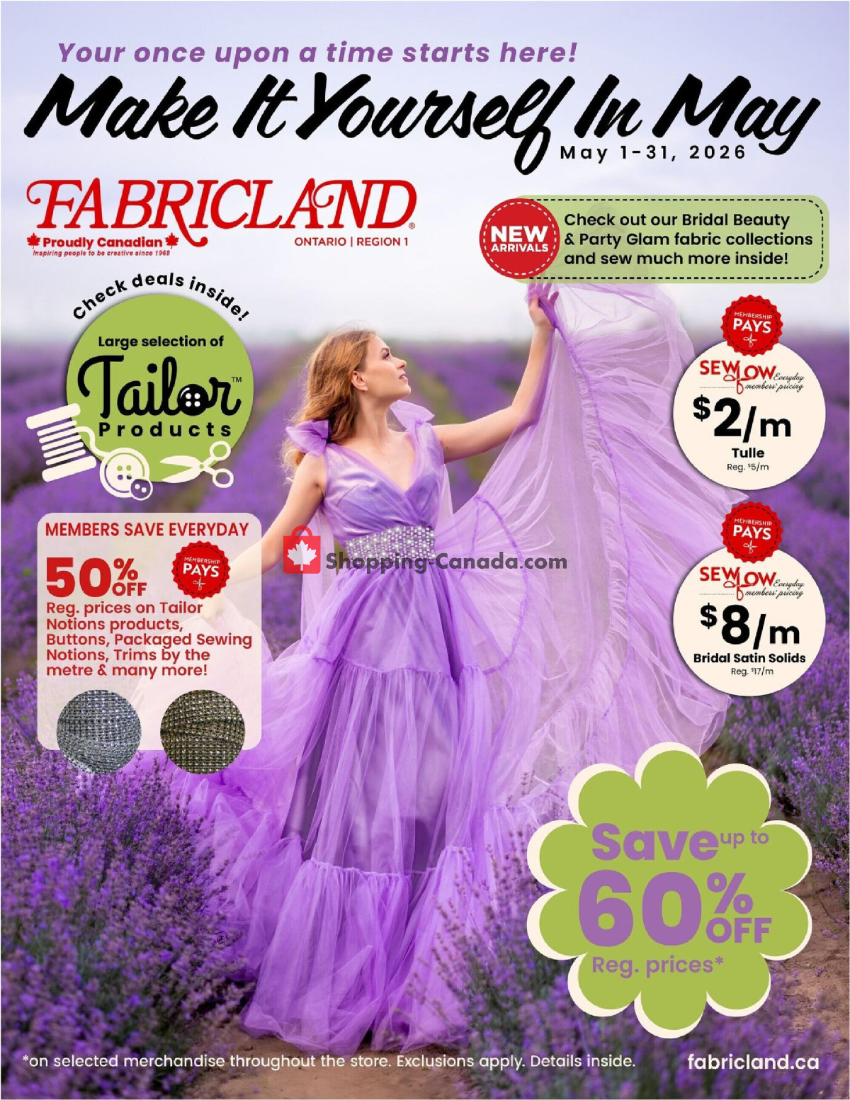 Fabricland flyer from Friday May 1, 2026 to Sunday May 31, 2026 - page 1