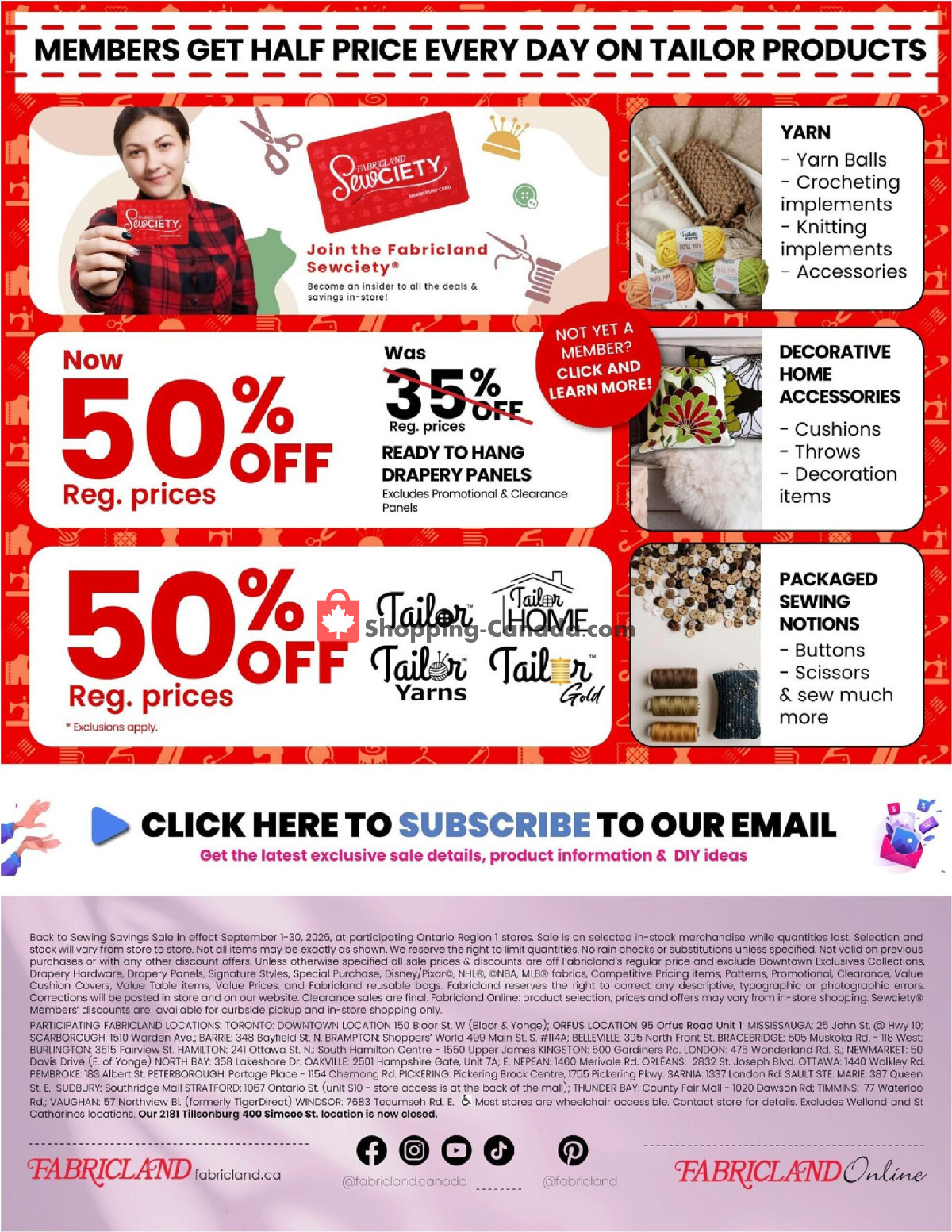 Fabricland flyer from Tuesday September 1, 2026 to Wednesday September 30, 2026 - page 17