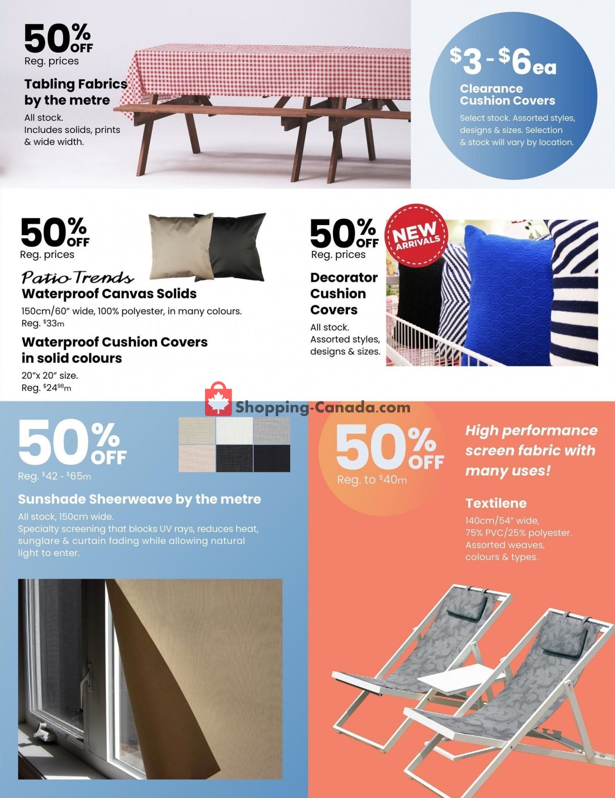 Fabricland Canada, flyer (Get Ready For The Great Outdoors) May 23