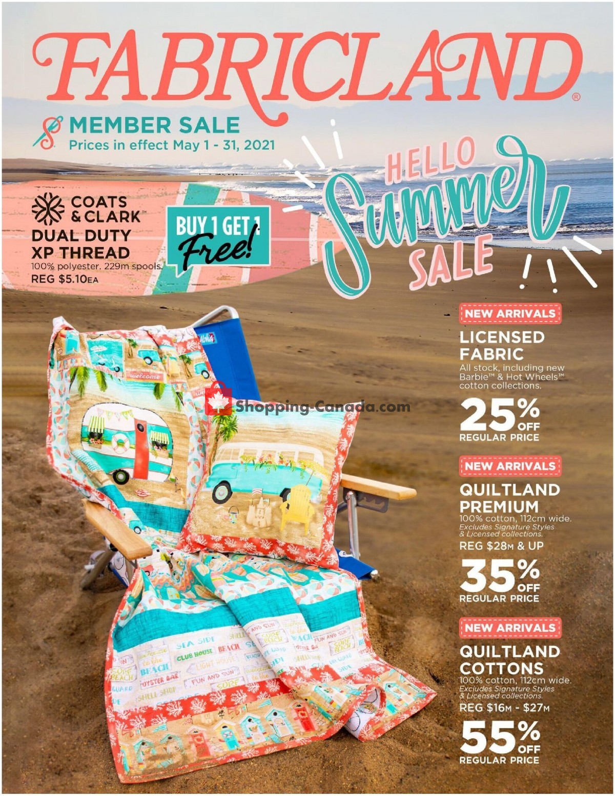 Fabricland flyer from Saturday May 1, 2021 to Wednesday June 9, 2021 - page 1