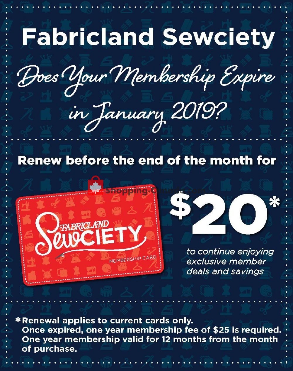 Fabricland flyer from Tuesday January 1, 2019 to Thursday January 31, 2019 - page 1